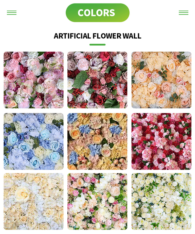 Aangepaste Kunstmatige het Hangen de Comités van de Bloemmuur Huwelijksachtergrond 2