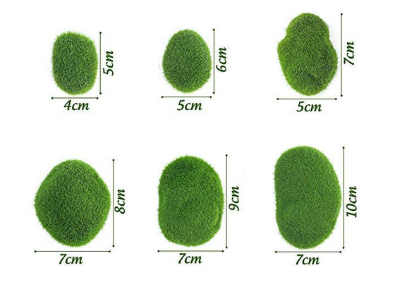 20pcs Decorative Simulation Moss Rock Stone Landscaping 3x5cm 5x6cm 7x8cm