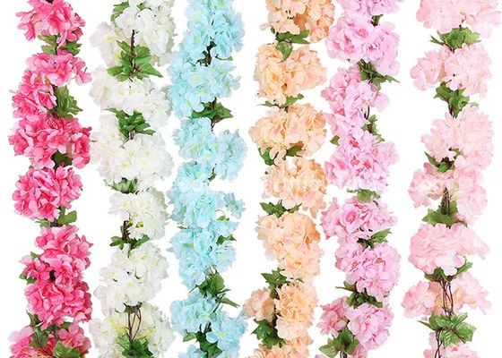 220cm Plastic Rattan Artificial Fake Flower Vines For Weddings Parties