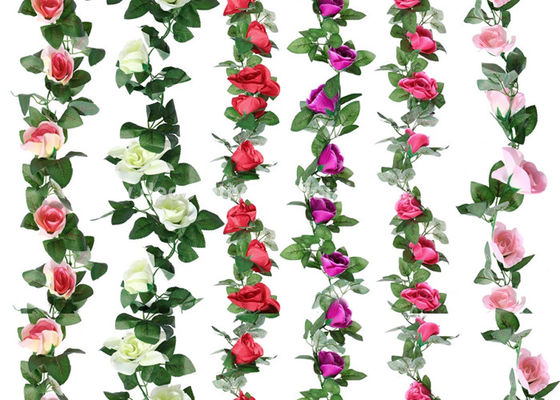 17FT Artificial Rose Vine Fake Hanging Flower Vines OEM ODM