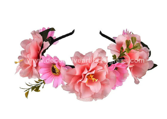 18cm Adjustable Colorful Ribbons Silk Flower Bridal Headpieces