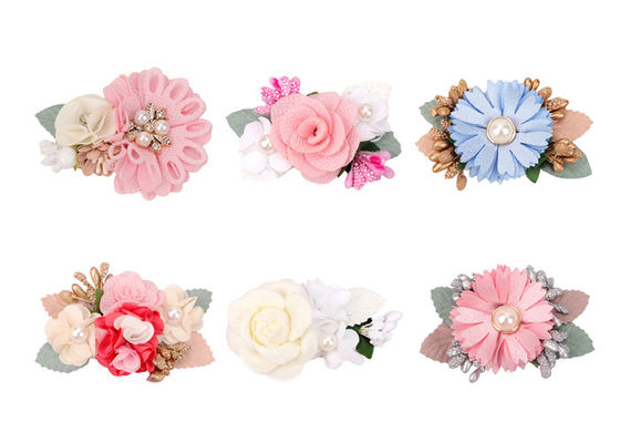 24g de bruids van het de Bloemhaar van de Haar Decoratieve Kunstzijde Met de hand gemaakte Klemmen 100%