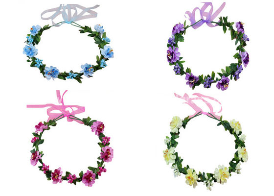 SEDEX Adjustable Artificial Flower Wreath Headbands For Wedding OEM