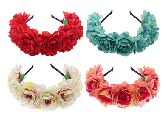 SEDEX Adjustable Artificial Flower Wreath Headbands For Wedding OEM