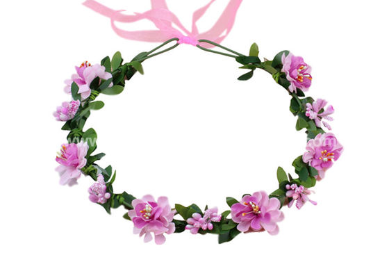 SEDEX Adjustable Artificial Flower Wreath Headbands For Wedding OEM