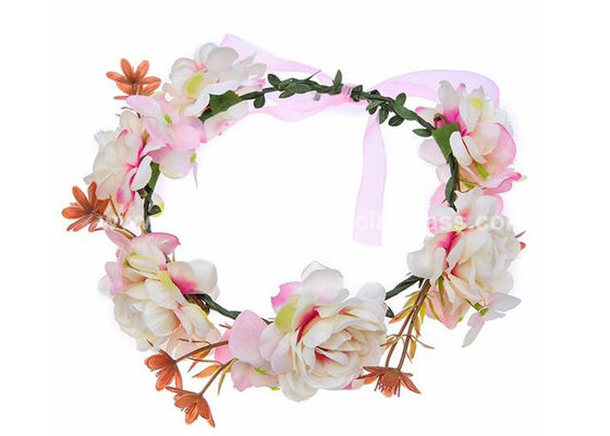 Adjustable Hairbands Silk Flower Wedding Wreath For Hair OEM ODM