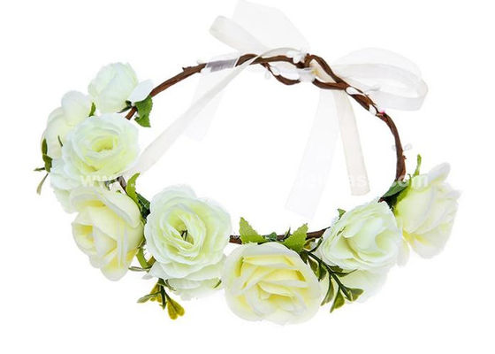 Adjustable Hairbands Silk Flower Wedding Wreath For Hair OEM ODM