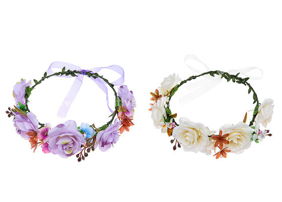 Adjustable Hairbands Silk Flower Wedding Wreath For Hair OEM ODM