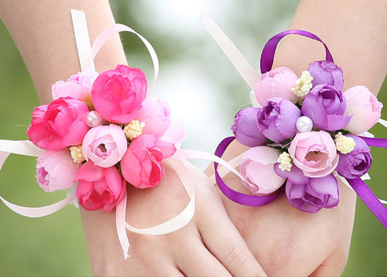 Country Weddings Sproms Snapshots Artificial Silk Flowers Wrist Corsages