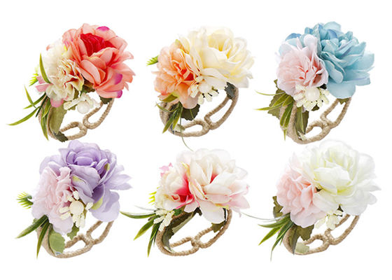 Bridesmaid Artificial Silk Flowers Silk Wrist Corsages OEM ODM