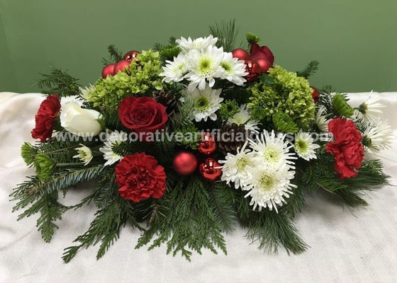 No Fading Berry And Pine Artificial Silk Flowers Christmas Centerpiece
