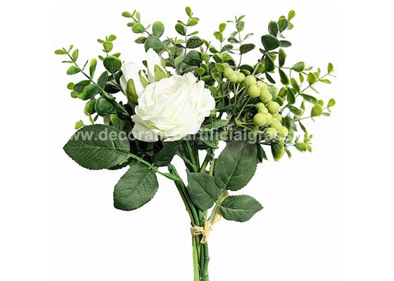 Eucalyptus Leaves Artificial Silk Flowers Branches 100% Handmade