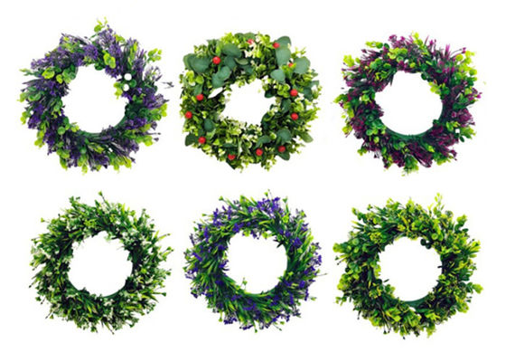 18 Inch Artificial Greenery Wreath Decorative Flower Garlands OEM