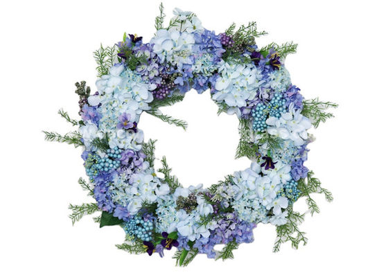 PVC Plastic Polyester Rose Artificial Flower Wreaths 15.7''