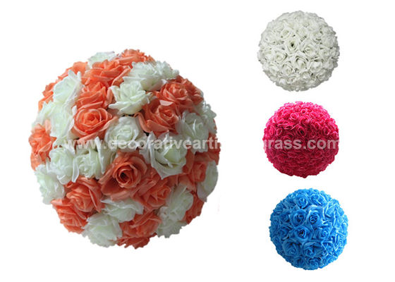 8'' Fake Flower Balls Silk Fabric Hanging Kissing Ball Flowers