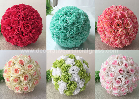 8'' Fake Flower Balls Silk Fabric Hanging Kissing Ball Flowers