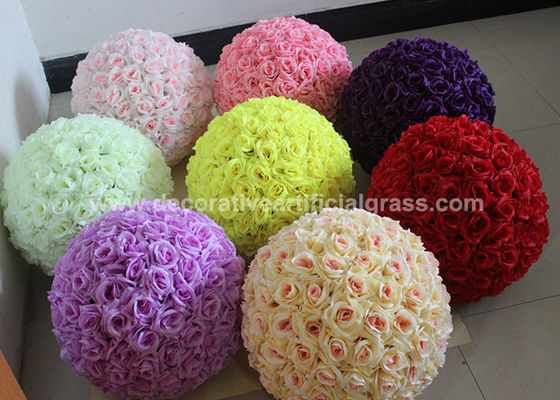 Silk PE Artificial Flower Ball Faux Kissing Balls 100% Handmade