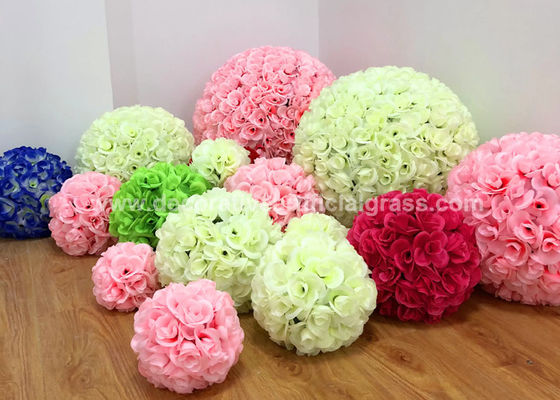 Silk PE Artificial Flower Ball Faux Kissing Balls 100% Handmade