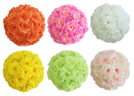 Silk Plastic Artificial Kissing Ball Flowers Hanging Floral Balls 19'' 20'' 21''