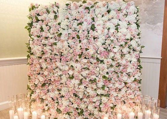 Roll Up Plastic PE Silk 3D Artificial Flower Wall Support OEM ODM