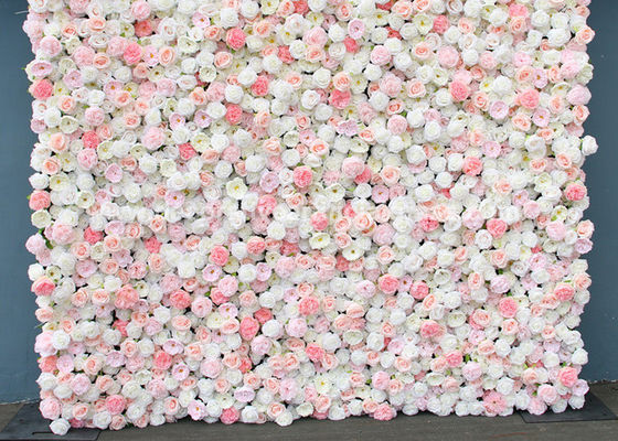 Roll Up Plastic PE Silk 3D Artificial Flower Wall Support OEM ODM