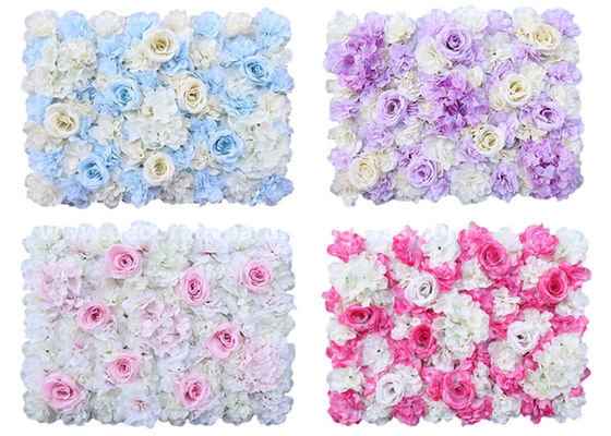Silk Plastic PE Wedding Artificial Rose Flower Wall Panel