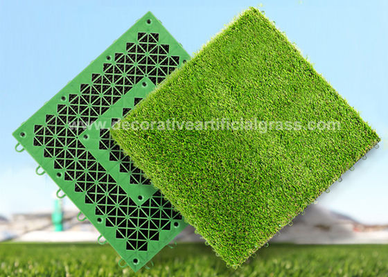 Polypropylene Yarn Interlocking Fake Synthetic Grass Decor 30*30cm 50*50cm