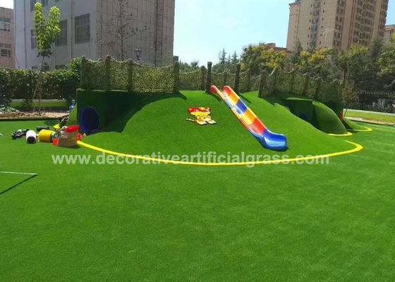 SBR Glue Realistic Artificial Grass Turf For Kindergarten Playground