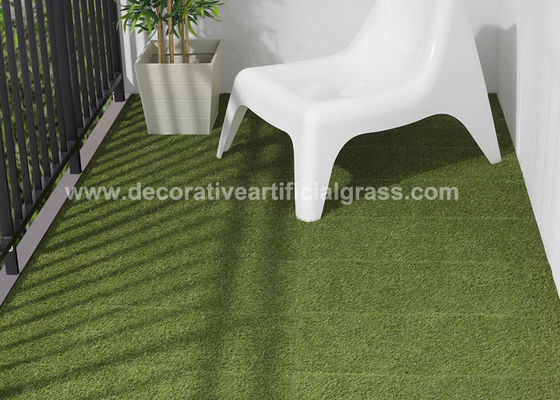 PP Rubber Base Decorative Synthetic Squared Artificial Grass Interlocking Tiles