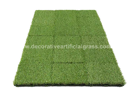 Synthetic Decorative Artificial Grass Flooring Interlocking Grass Tiles For Rooftop Balcony