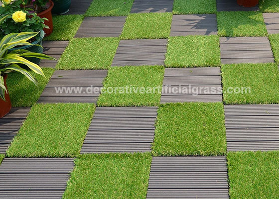 Synthetic Backing Interlocking Decorative Artificial Grass Turf OEM ODM