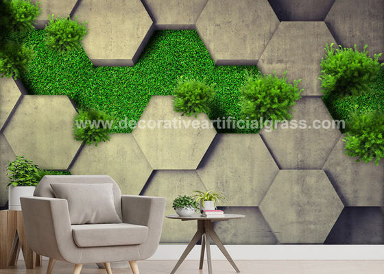 Fake Synthetic Wall Hanging Decorative Artificial Grass Good Water Permeability