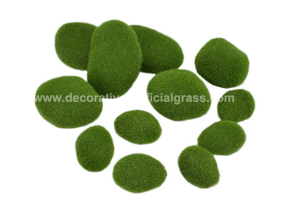 20pcs Fake Moss Rocks Faux Moss Stones For Garden Micro Landscape