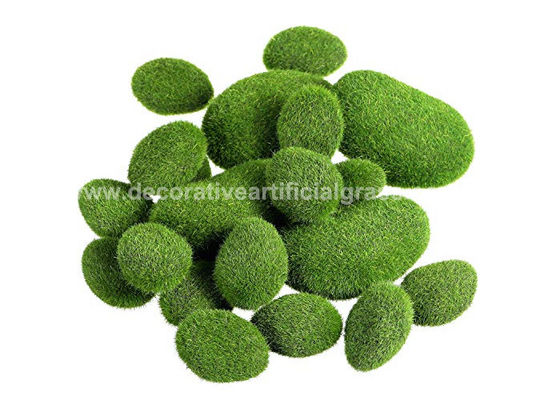 20pcs Fake Moss Rocks Faux Moss Stones For Garden Micro Landscape