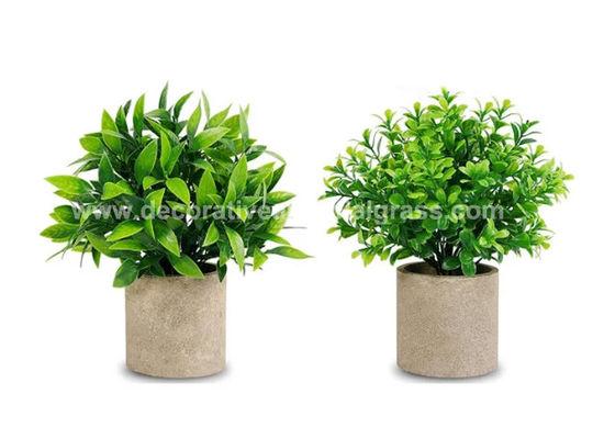 Plastic PE Fake Potted Floor Plants Artificial Eucalyptus Grass 50*50cm