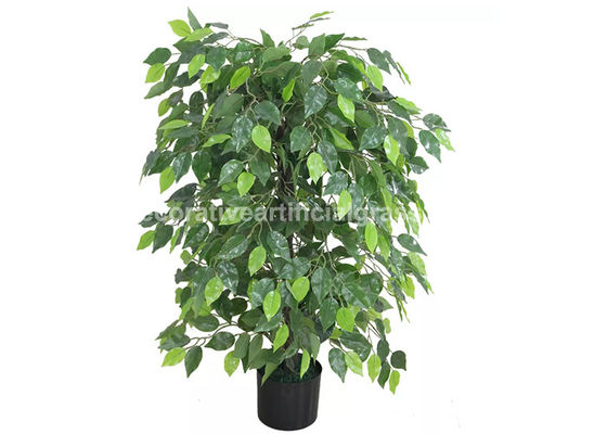 5 Feet Artificial Decoration Plants Evergreen Fake Silk Ficus Tree With Plastic Base