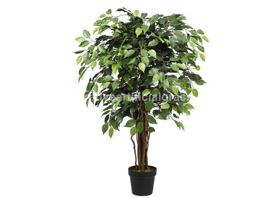 5 Feet Artificial Decoration Plants Evergreen Fake Silk Ficus Tree With Plastic Base
