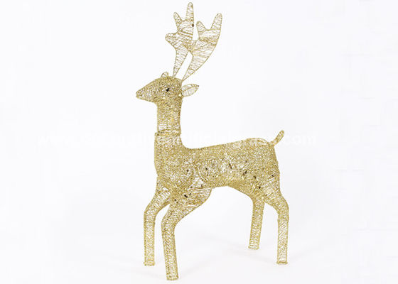 Resin Metal Christmas Ornaments Hollow Deer Iron Animal Figurines 15*25cm
