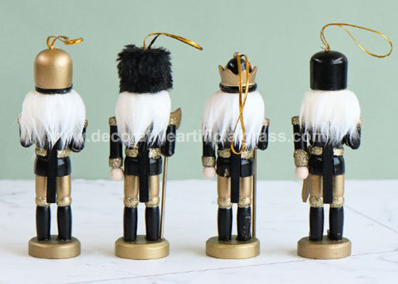 300g Custom Christmas Ornaments Wooden Soldier Nutcracker 4*13cm