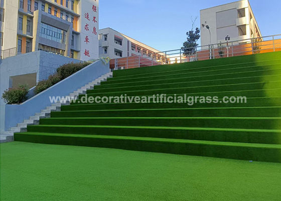 25mm Decorative Synthetic Fake Grass Carpet / Green Artificial Stair Grass 60*120cm