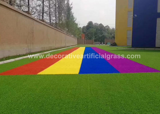 Colorful Rainbow Artificial Grass Turf 30mm For Kindergarten School Playground