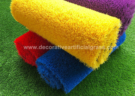 35mm Colorful Artificial Grass Lawn 5 / 8&quot; For Kindergarten