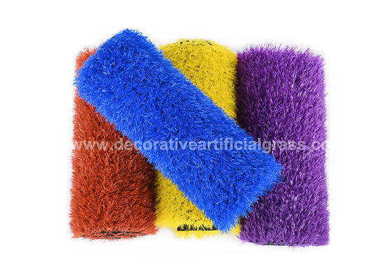 35mm Colorful Artificial Grass Lawn 5 / 8&quot; For Kindergarten