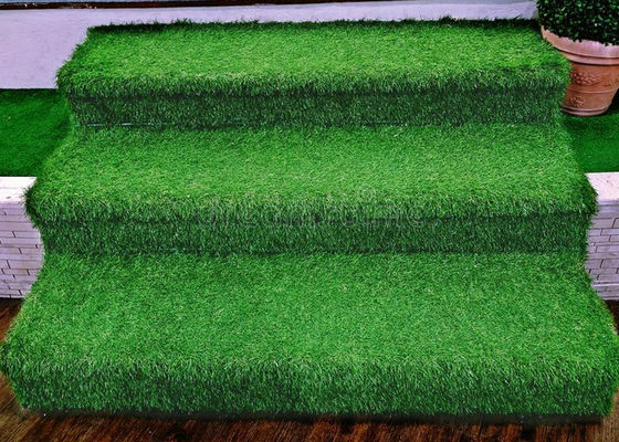 25mm Decorative Synthetic Fake Grass Carpet / Green Artificial Stair Grass 60*120cm