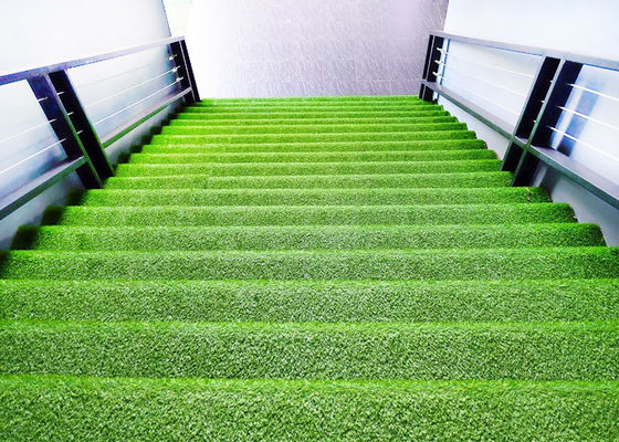 25mm Decorative Synthetic Fake Grass Carpet / Green Artificial Stair Grass 60*120cm